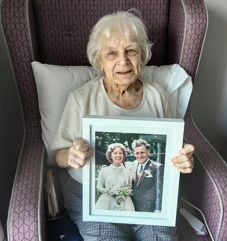 Care home brings colour to residents wedding photo from 63 years ago